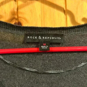 Rock & Republic Long Sleeve Black Henley
